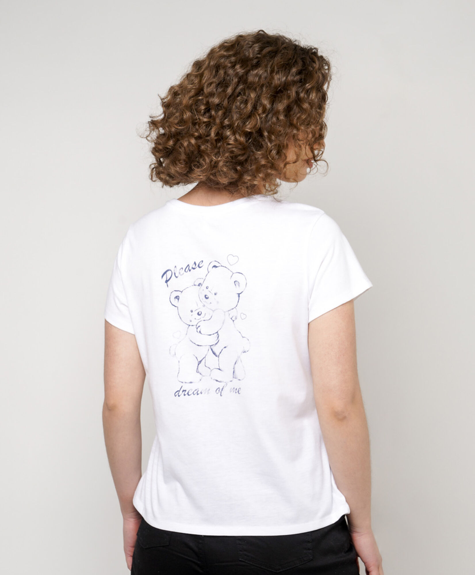 Polera mujer doble estampado oso Polera mujer doble estampado oso