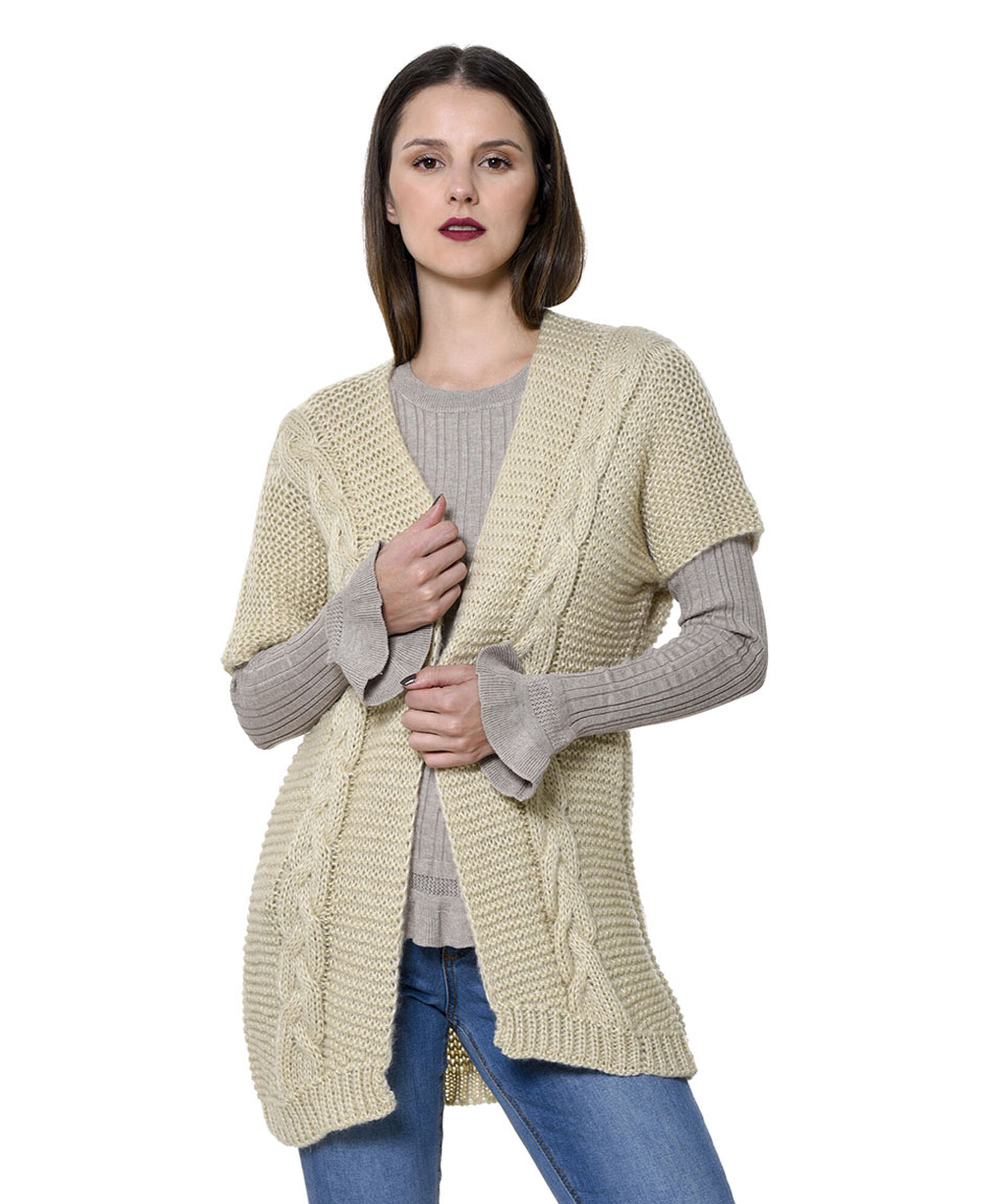 Poncho trenzas frontal Poncho trenzas frontal