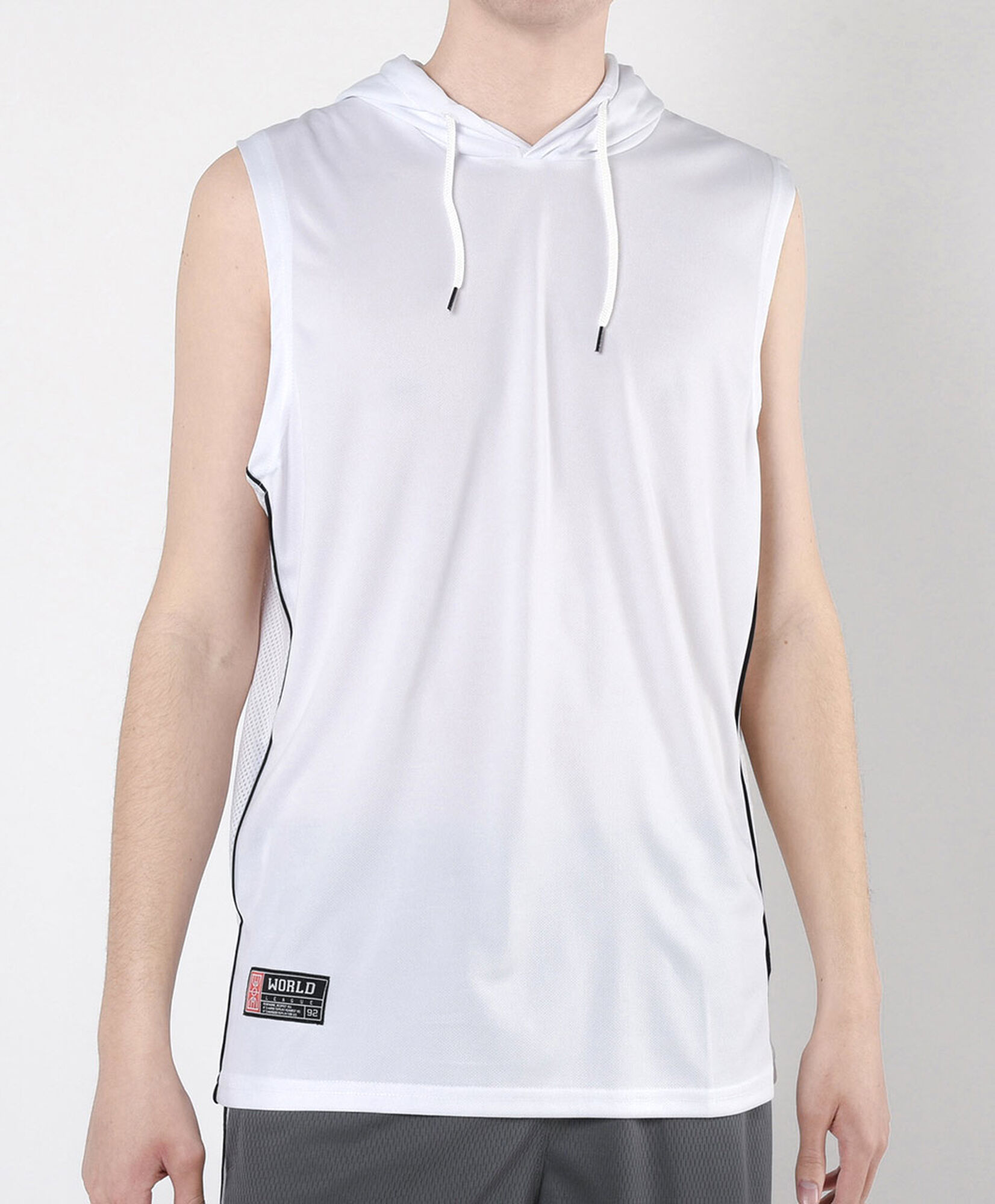 Polera deportiva hombre gorro sin mangas Polera deportiva hombre gorro sin mangas