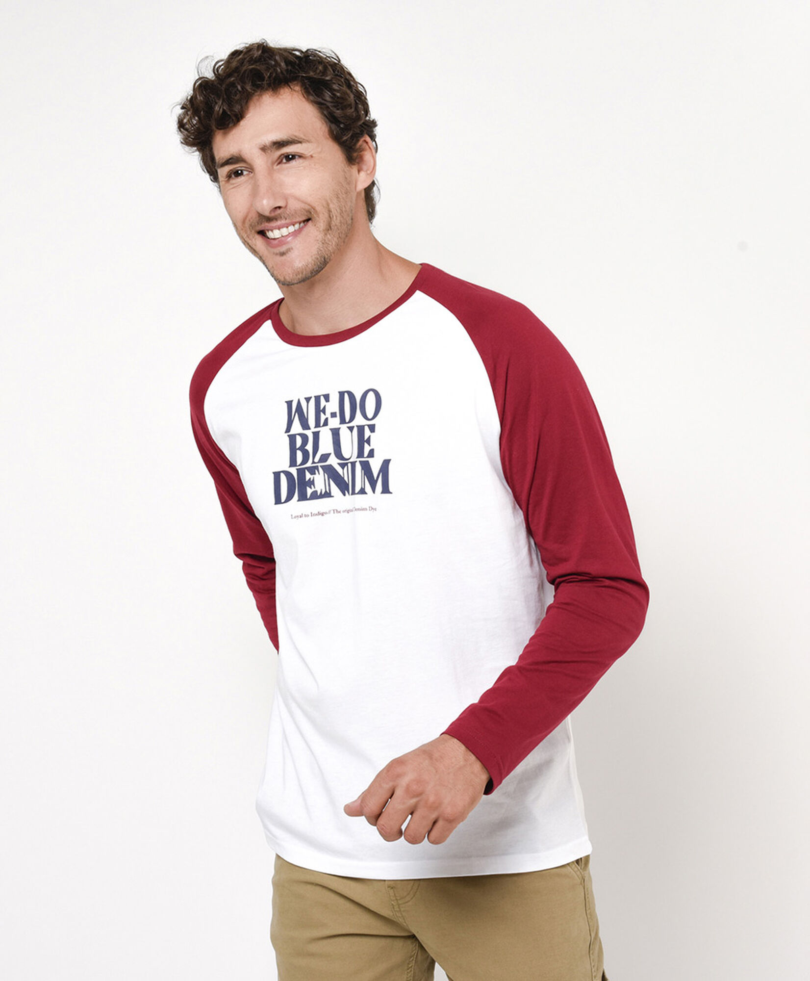 Polera hombre bicolor frase Polera hombre bicolor frase