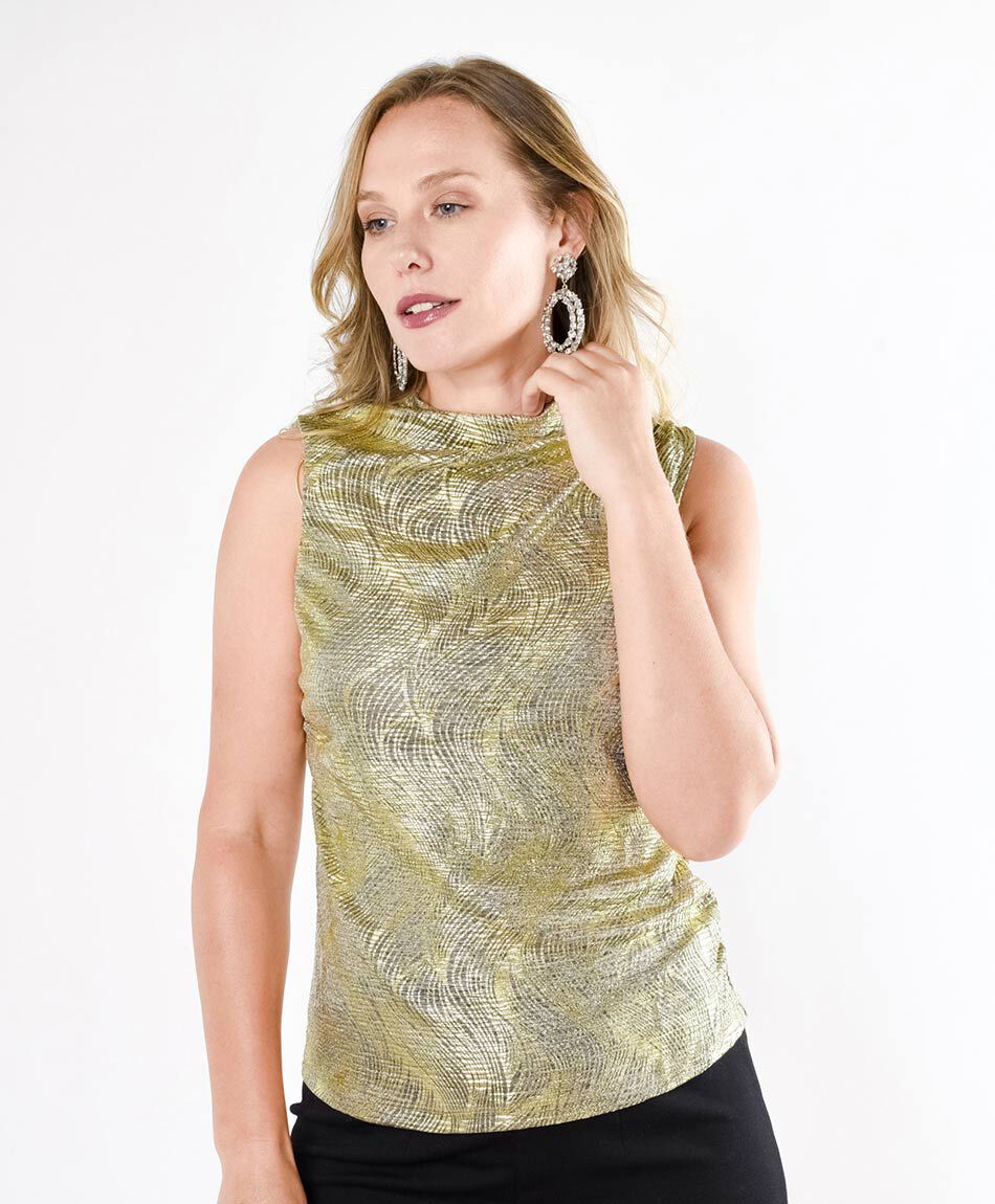 Polera mujer gold sin mangas