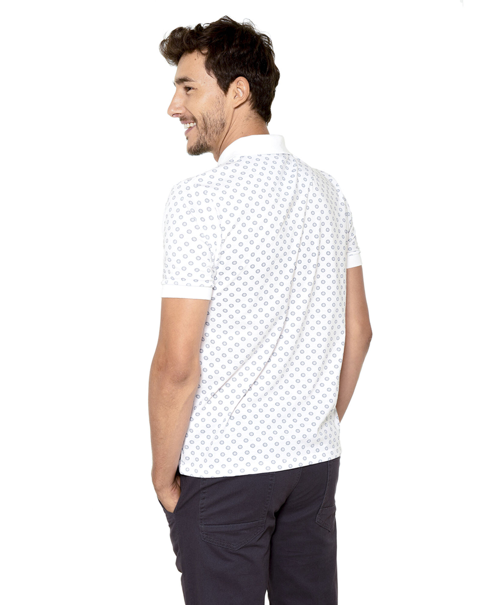 Polera cuello polo estampada Polera cuello polo estampada