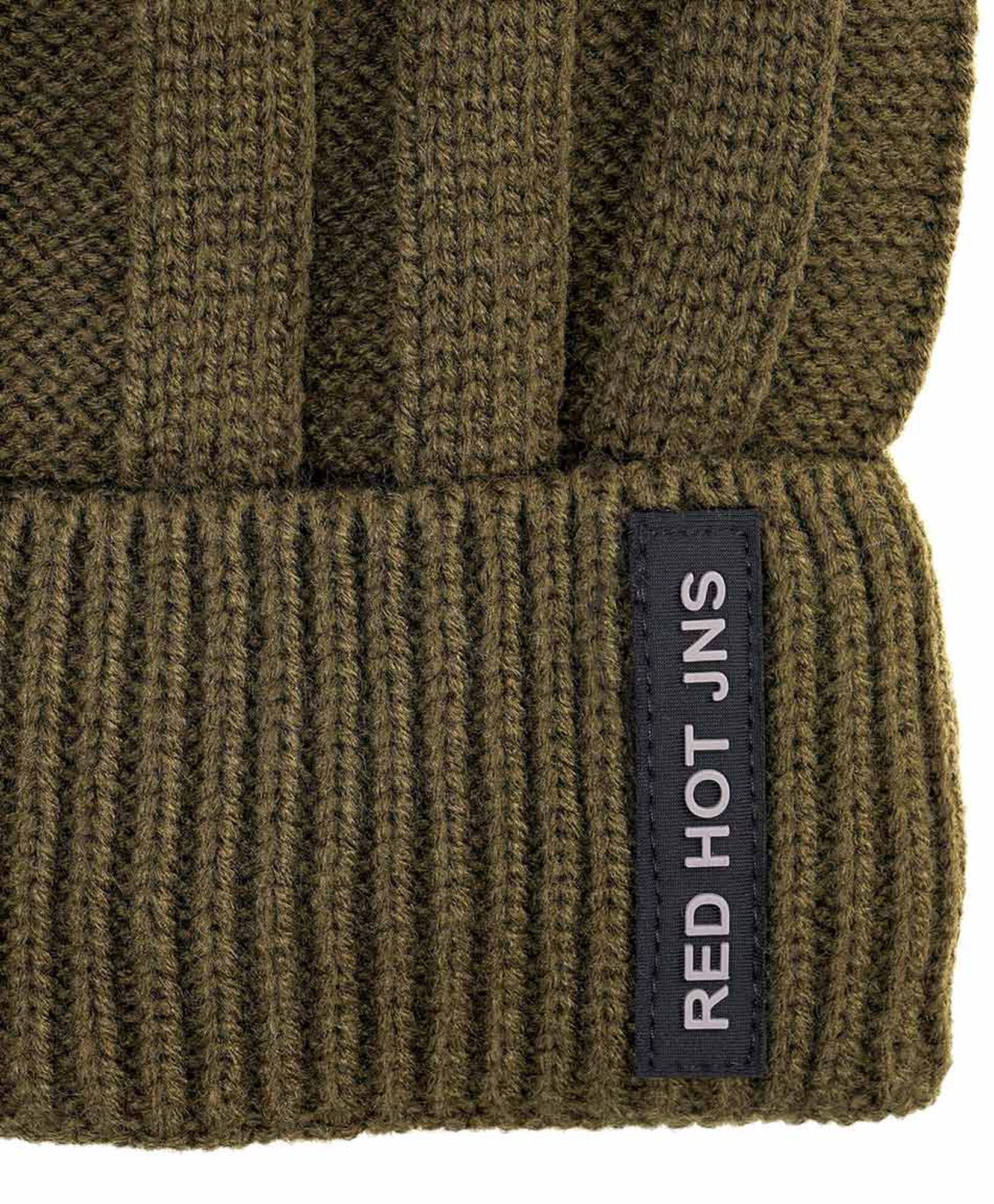 Gorro hombre tejido forrado verde líneas Gorro hombre tejido forrado verde líneas