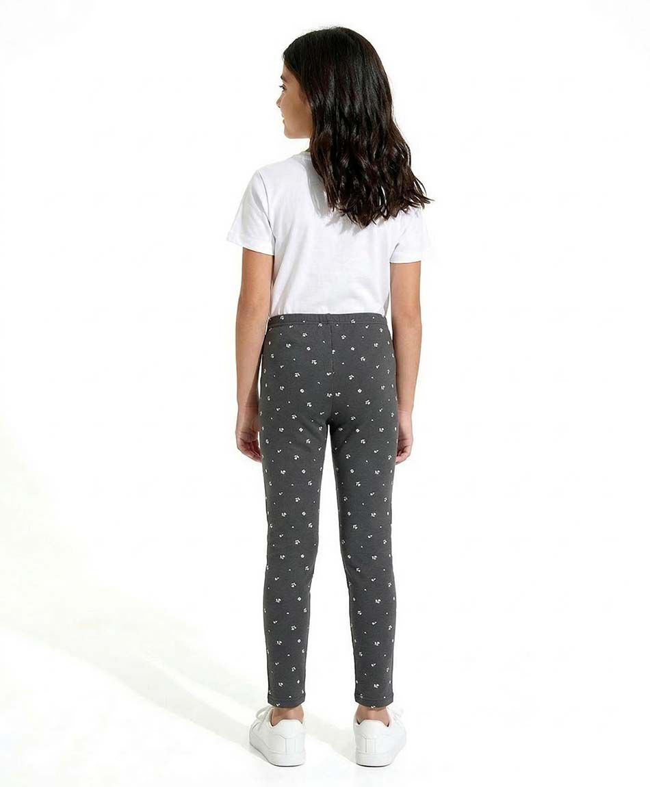 Leggins ni&ntilde;a forrada florcitas