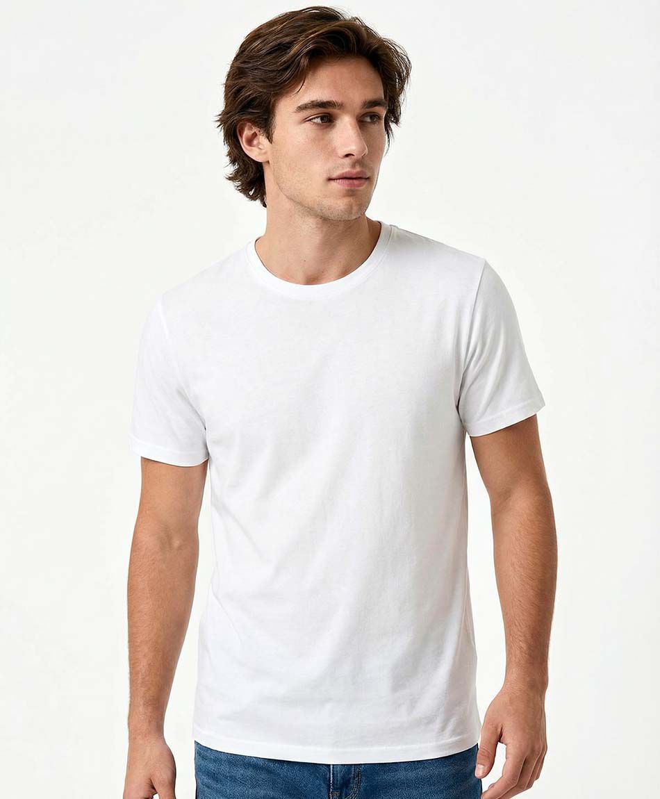 Polera hombre lisa manga corta