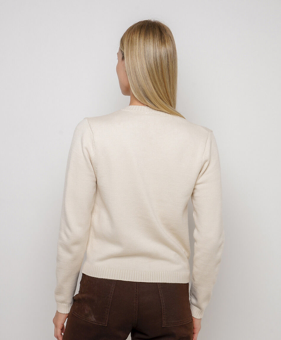 Cardigan mujer botones beige