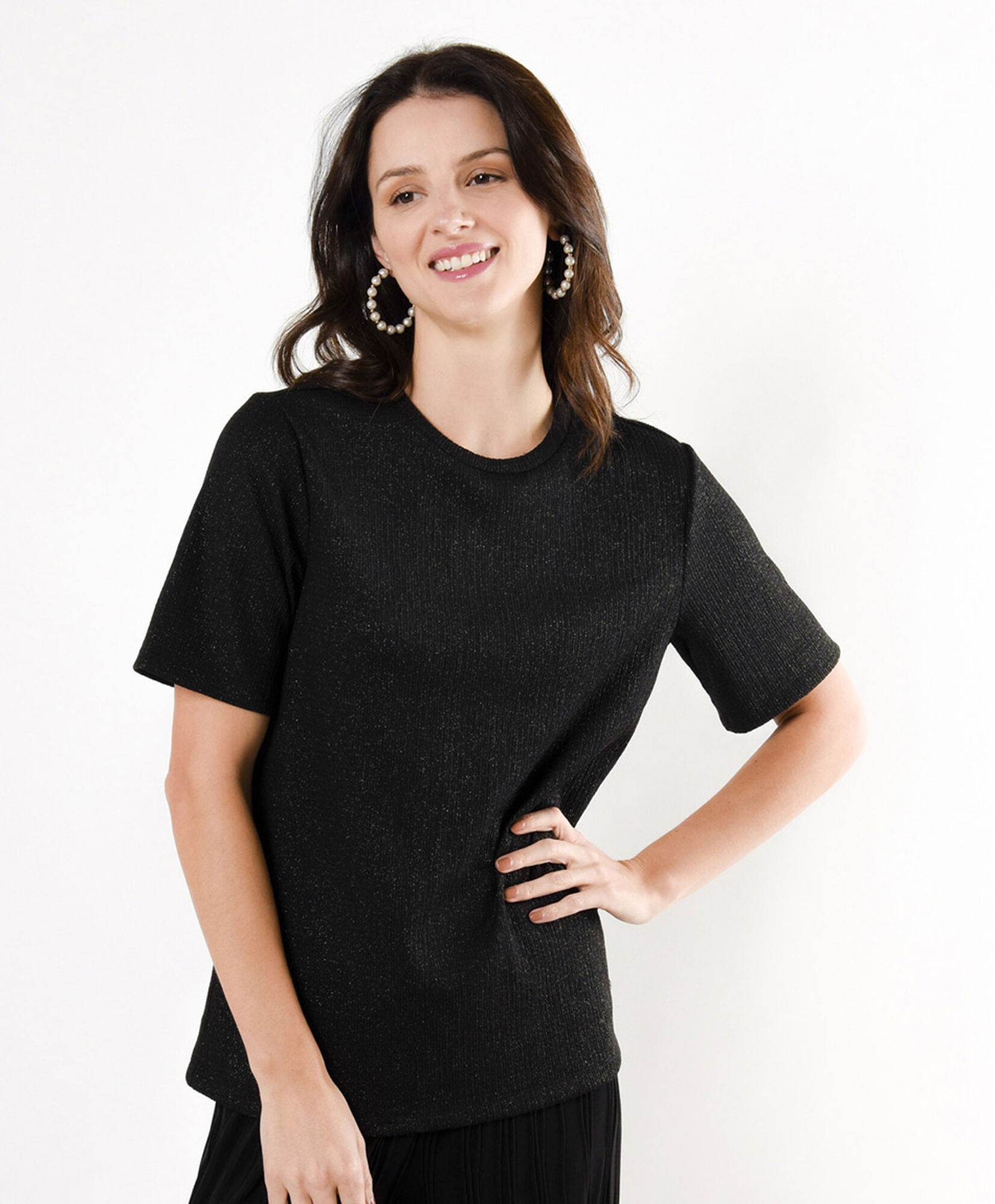 Polera mujer lurex negra Polera mujer lurex negra