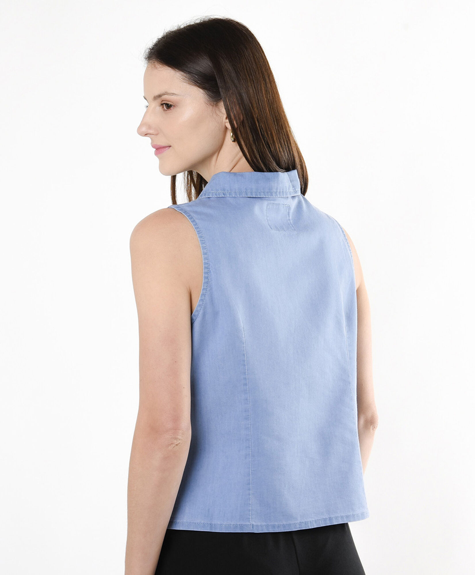 Blusa mujer doble botón tencel Blusa mujer doble botón tencel