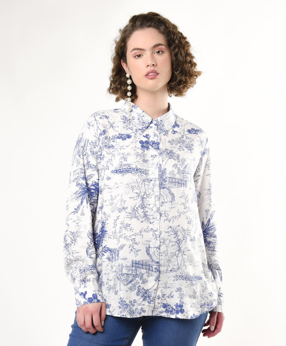 Blusa mujer estampado campo