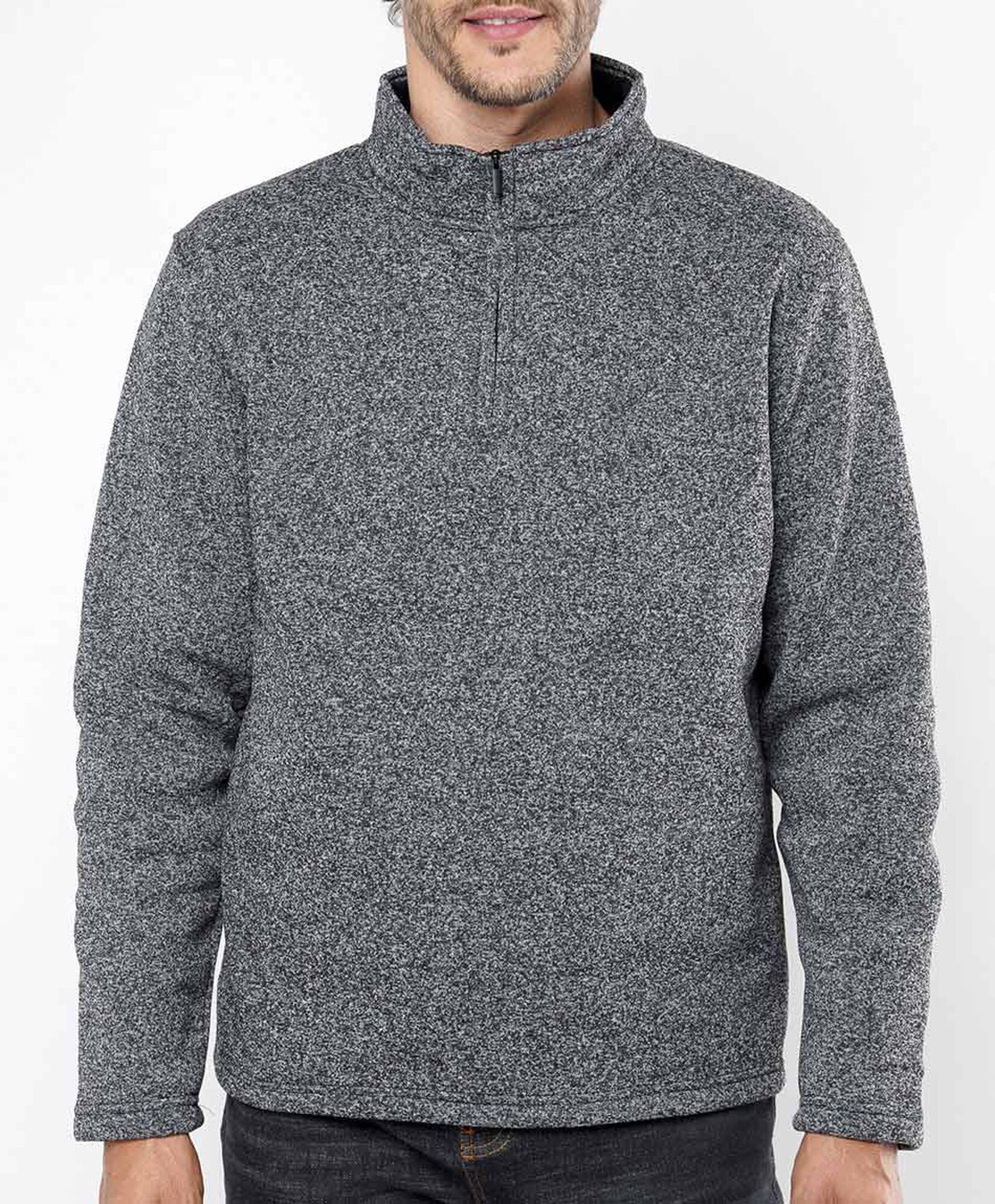 Polerón hombre jaspeado gris Polerón hombre jaspeado gris
