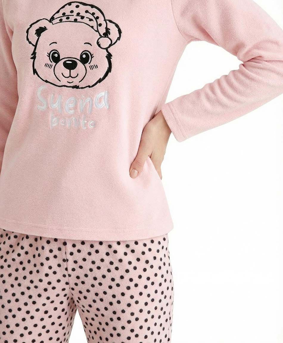 Pack pijama + calcetines mujer polar osito sue&ntilde;a