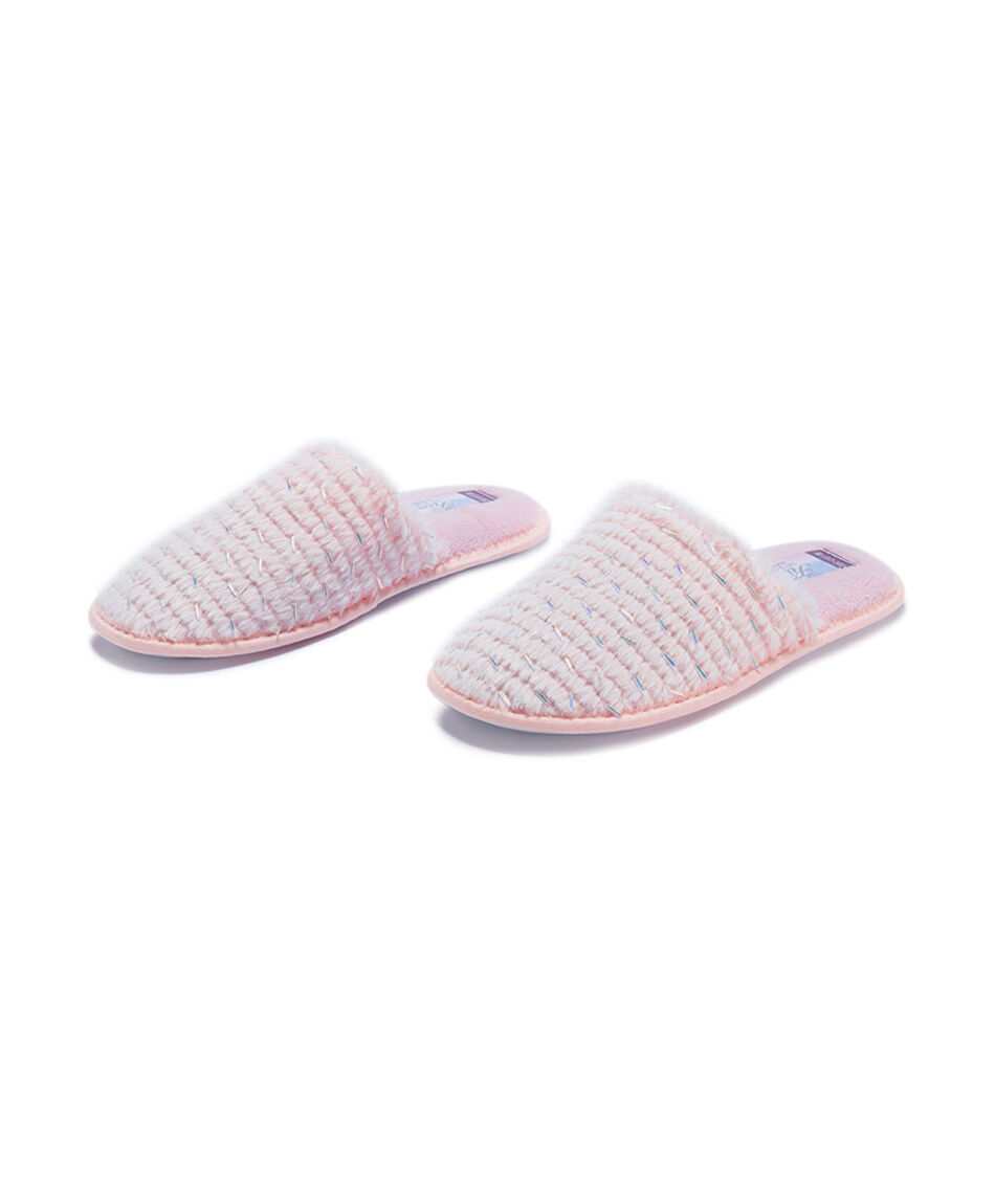 Pantuflas mujer dise&ntilde;o lineal pink