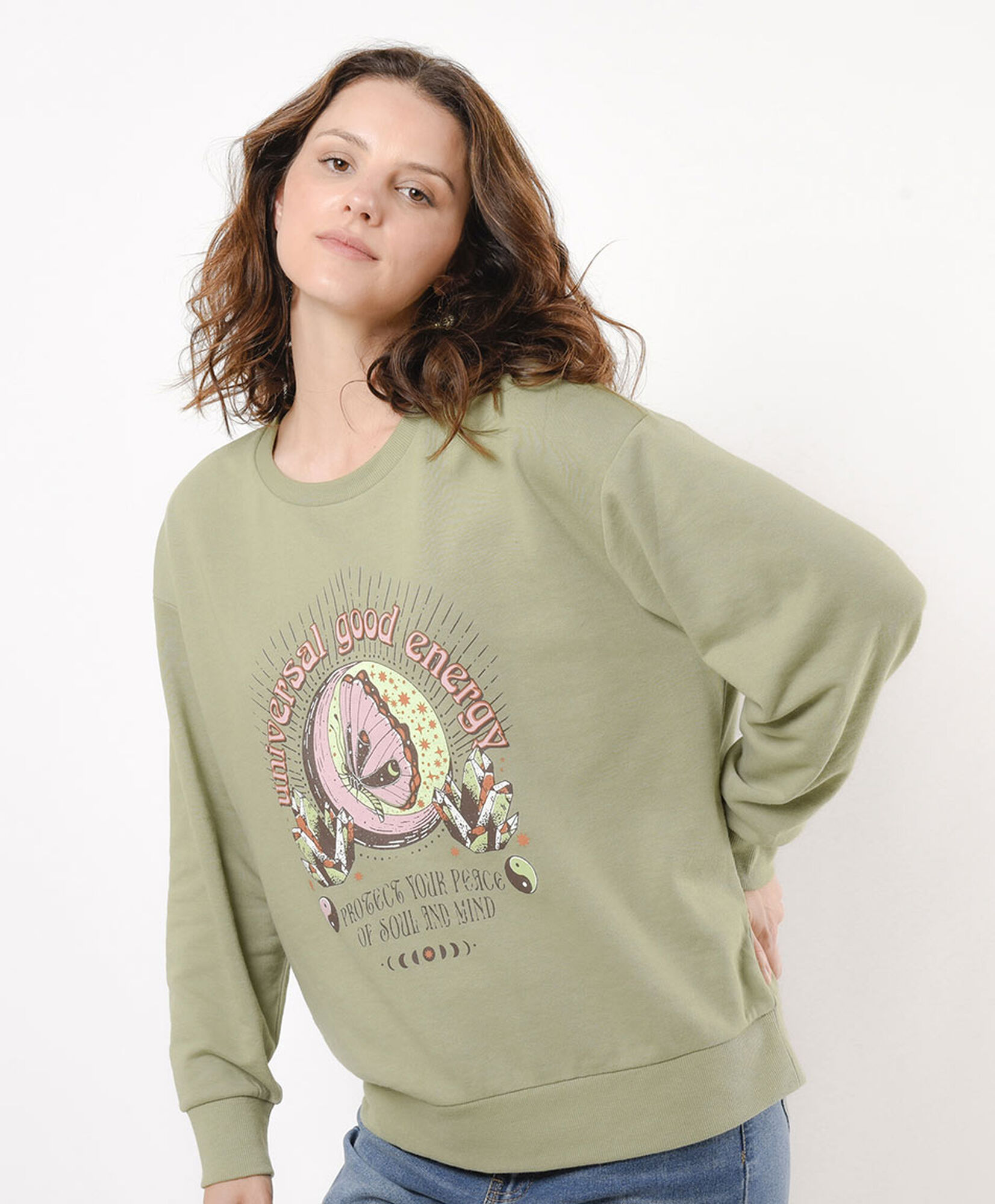 Polerón mujer estampado mariposa Polerón mujer estampado mariposa