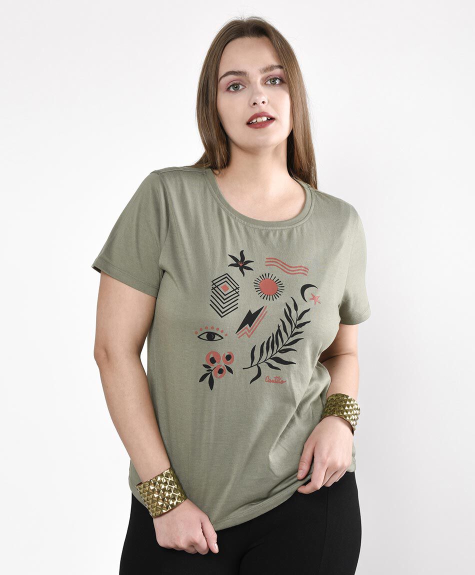 Polera manga corta cuello redondo