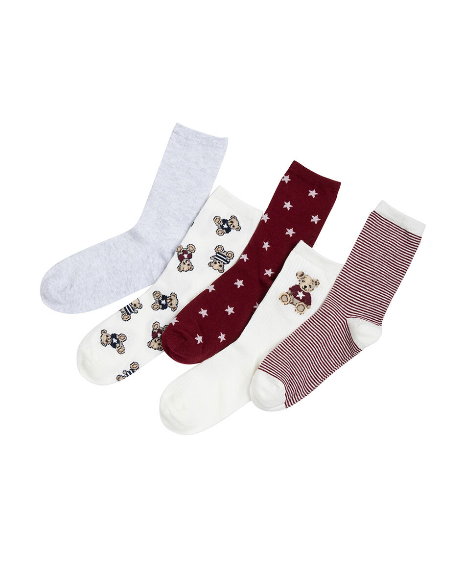 Pack 5 calcetines mujer ositos