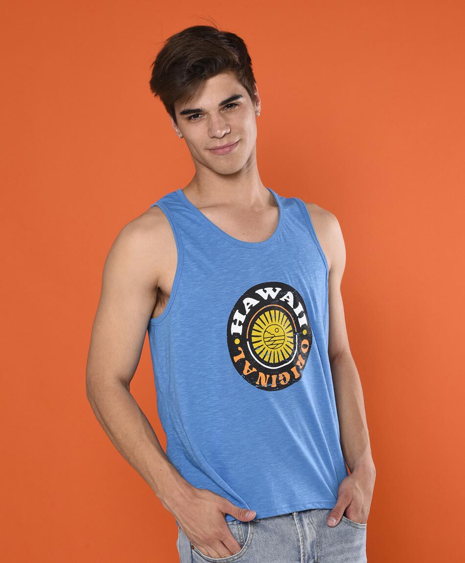 Polera sin mangas cuello redondo