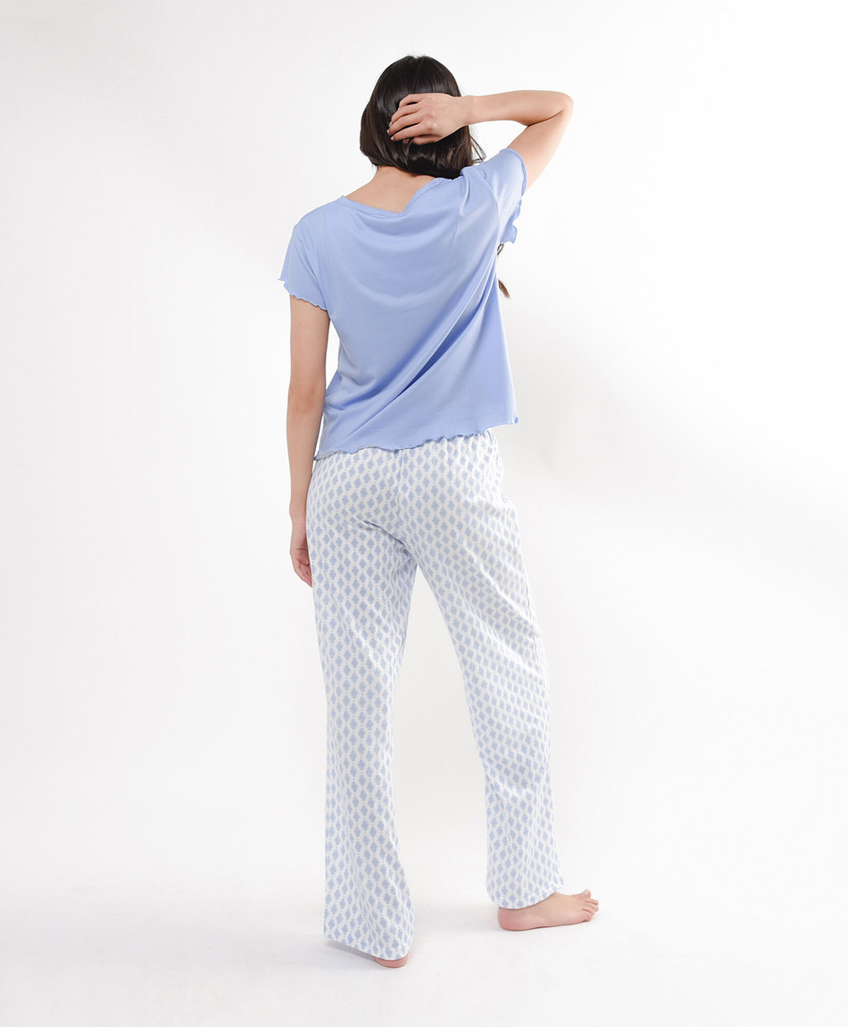 PIJ. M/C BLUE JACQUARD PANT PRINT PIJ. M/C BLUE JACQUARD PANT PRINT