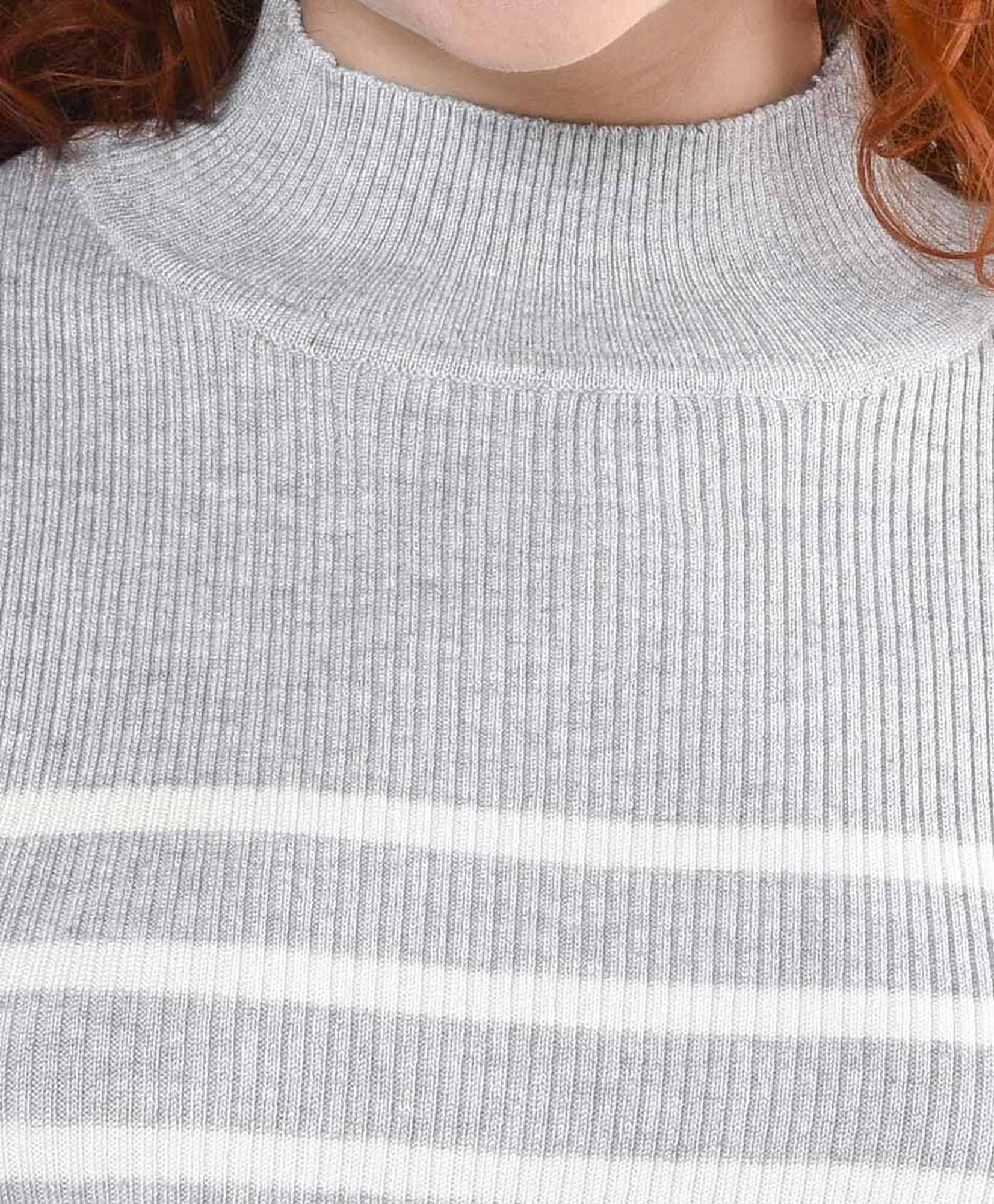 Sweater mujer acanalado líneas ajustado Sweater mujer acanalado líneas ajustado