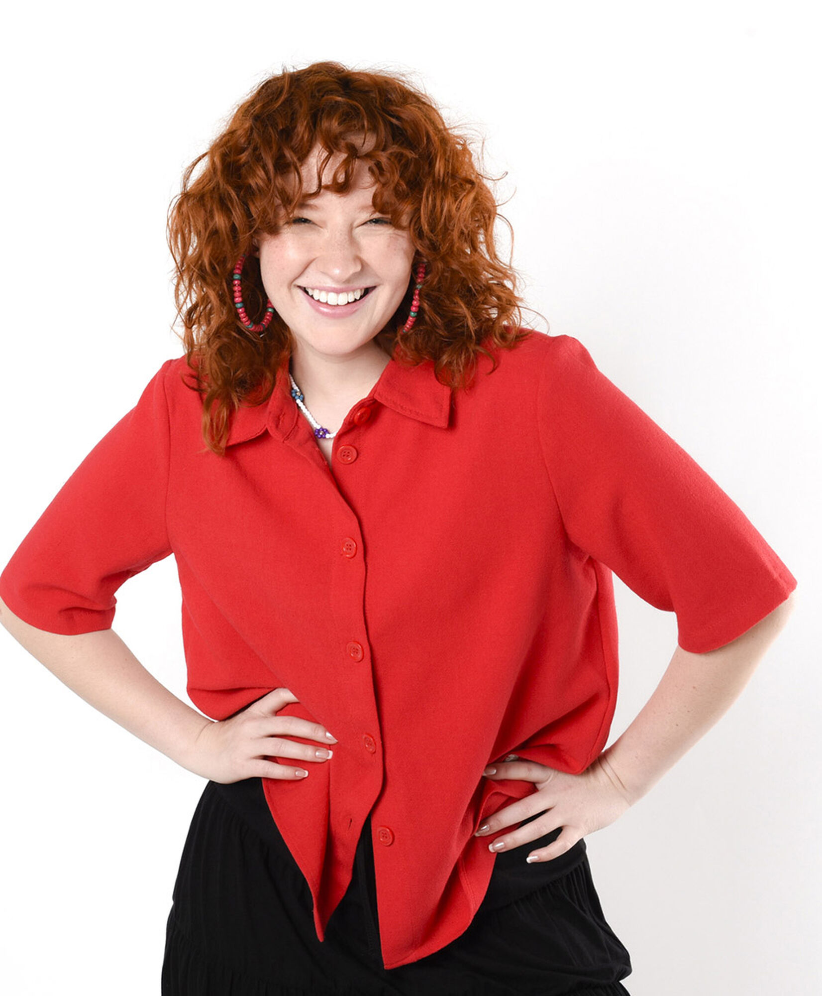 Blusa mujer roja botones Blusa mujer roja botones
