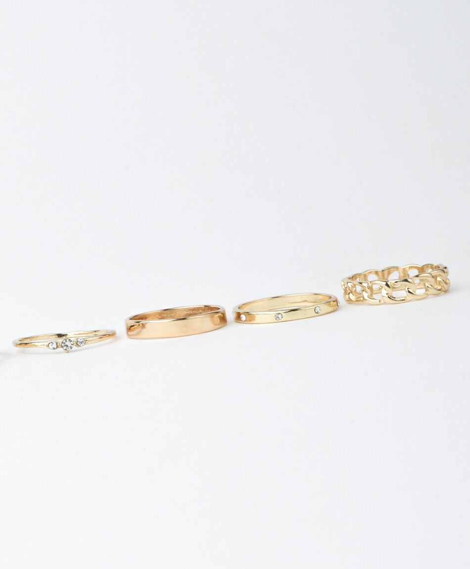 Set 8 anillos mujer piedras mix