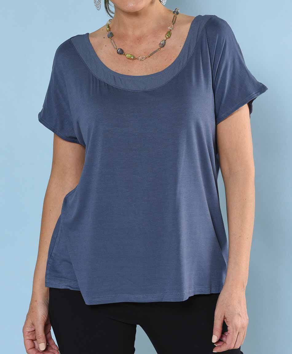 Polera oversize manga mini cuello redondo