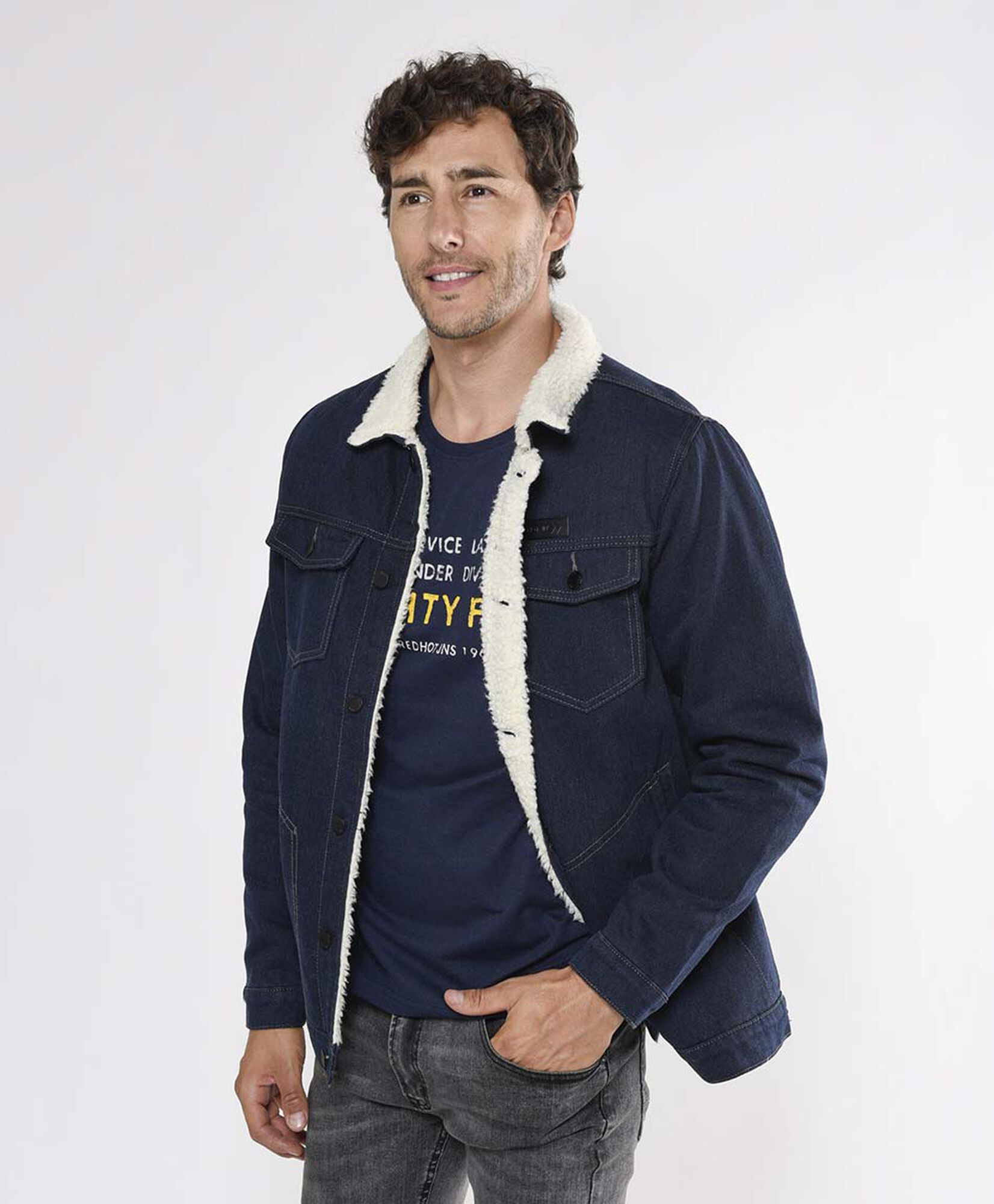 Chaqueta Denim Casaca Con Chiporro Hombre AMERICANINO Chaqueta