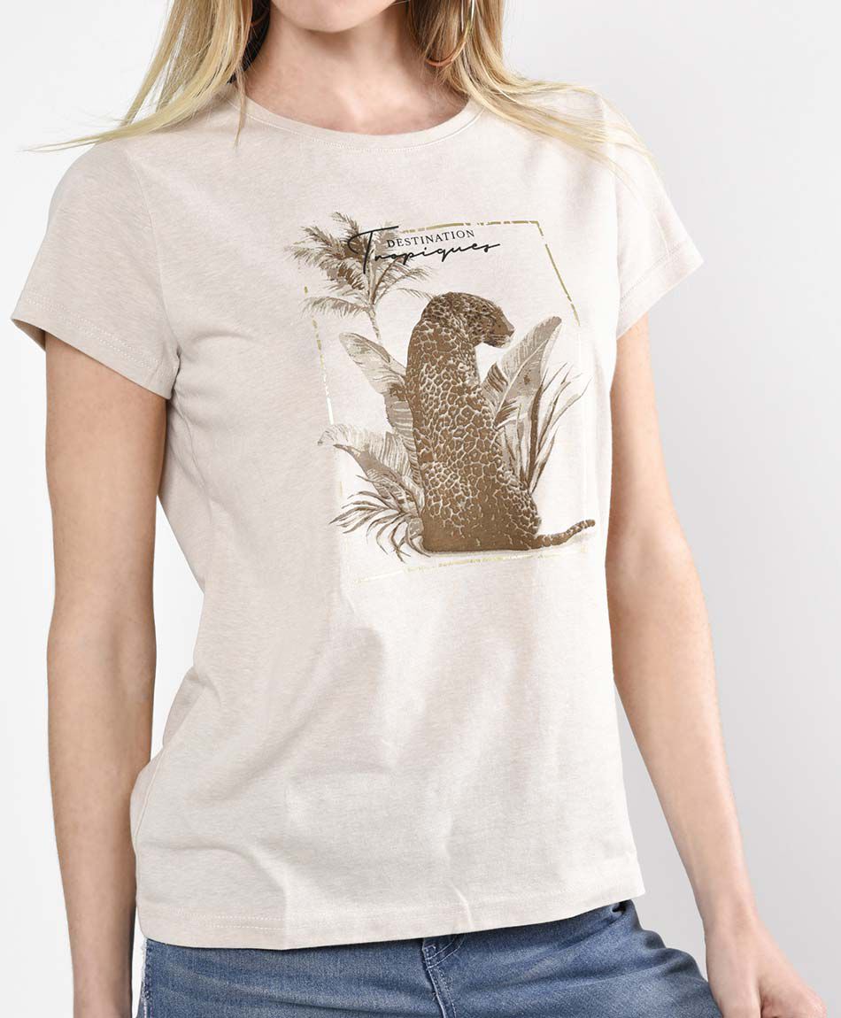 Polera manga corta cuello redondo