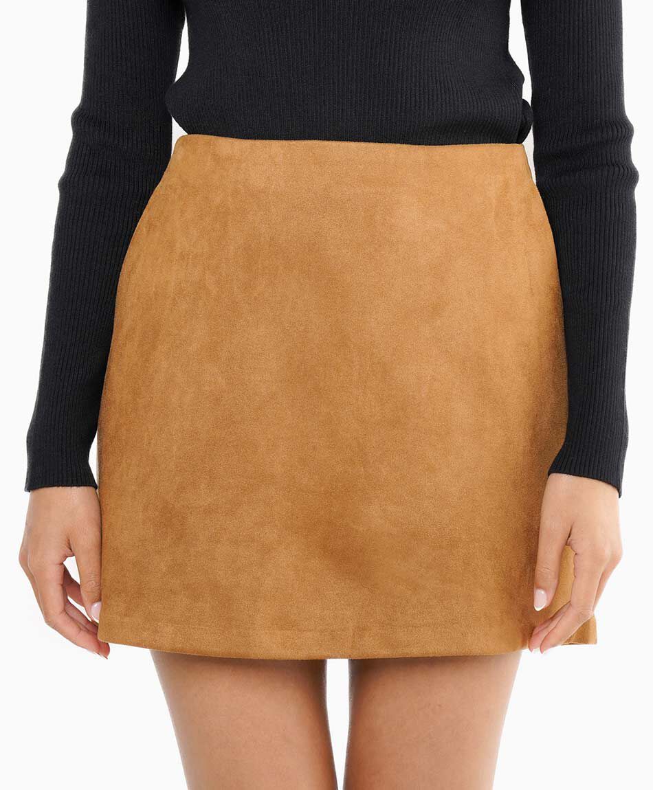 Mini falda mujer suede lisa
