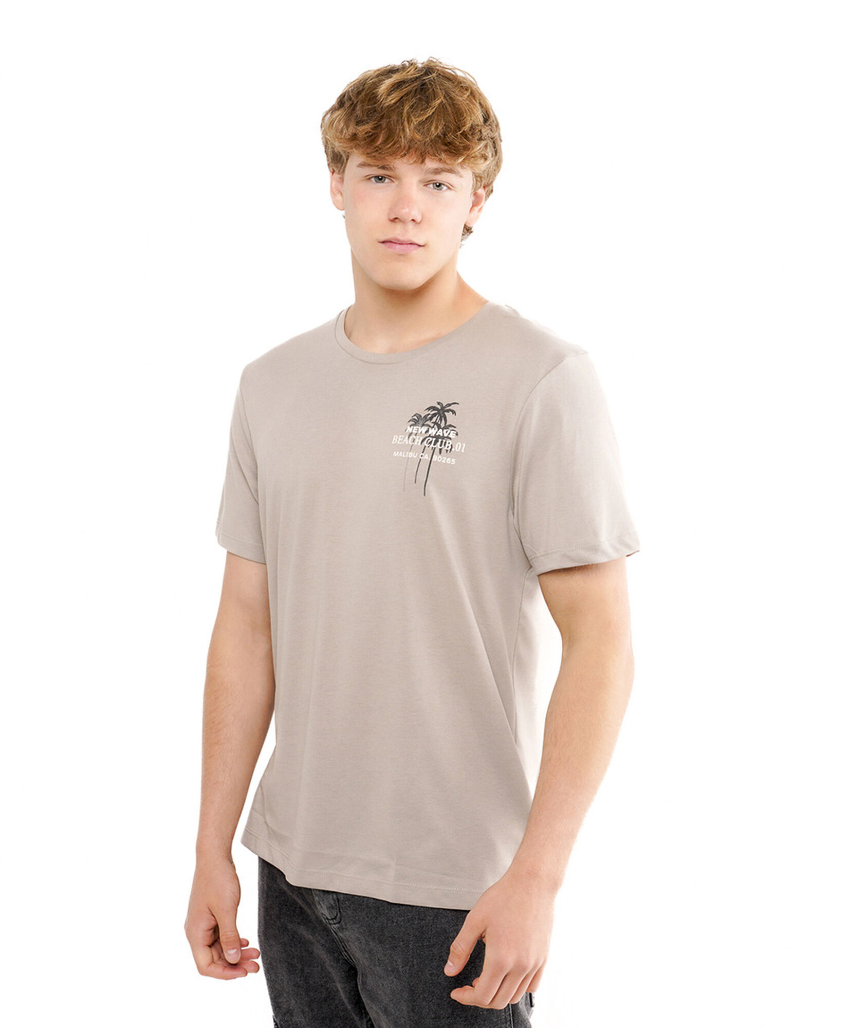 Polera hombre doble estampado palmeras Polera hombre doble estampado palmeras