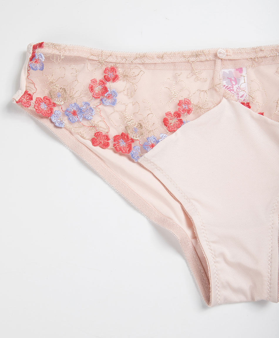 Calz&oacute;n bikini mujer mesh mix flores