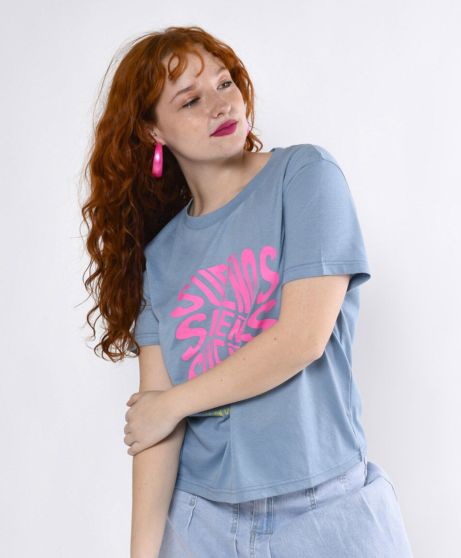 Polera manga corta cuello redondo