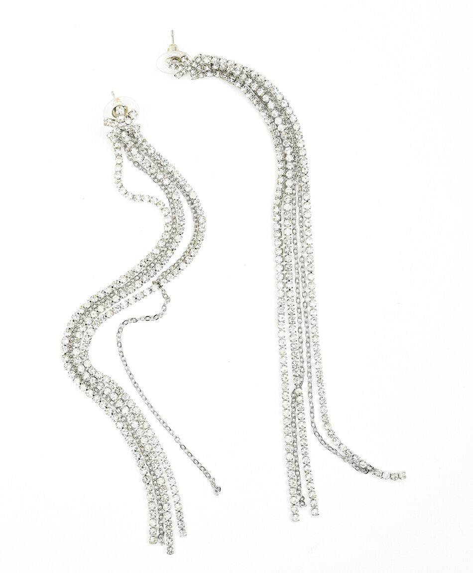 Aros mujer largos silver
