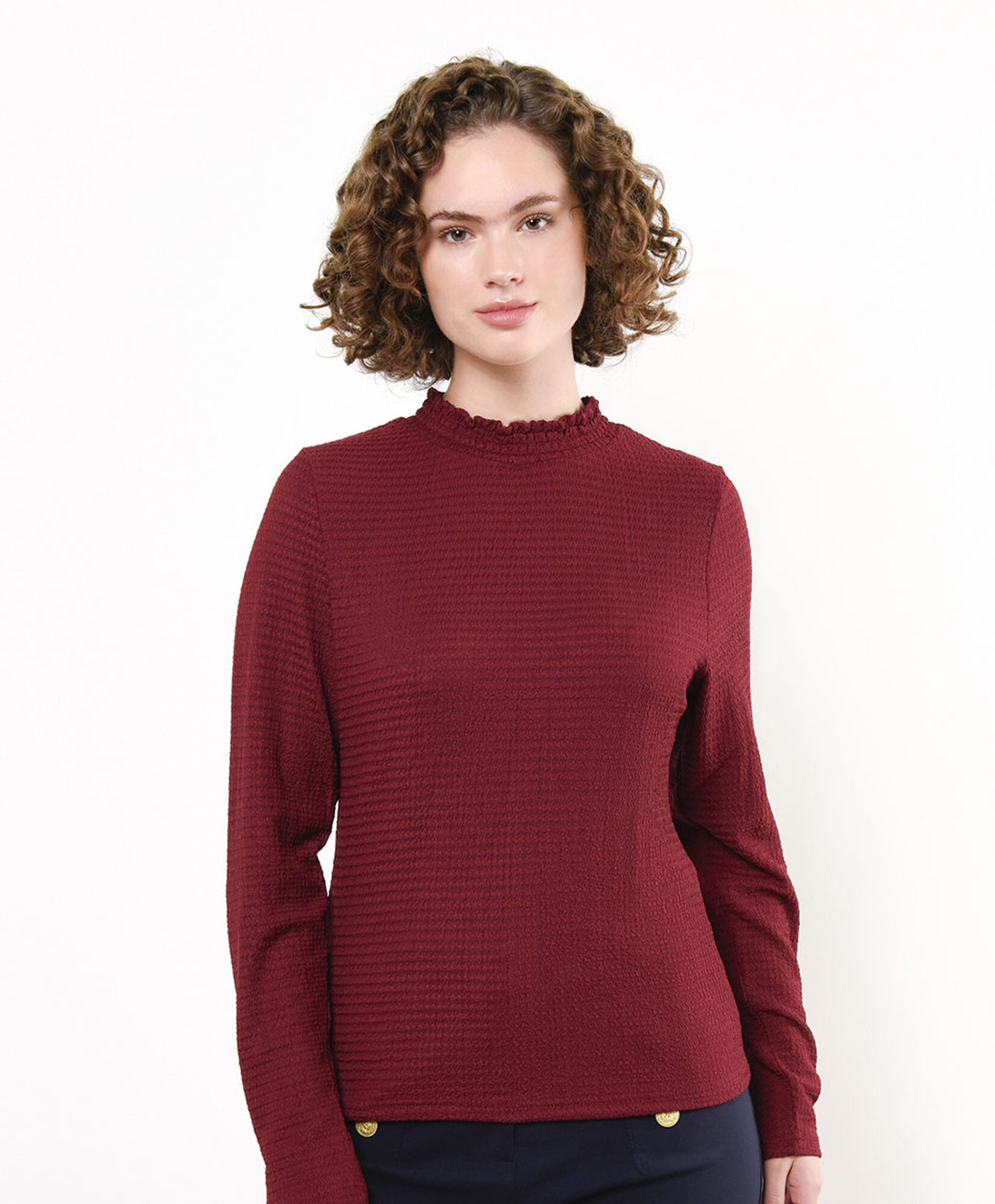 Polera mujer jacquard cuello perkins Polera mujer jacquard cuello perkins