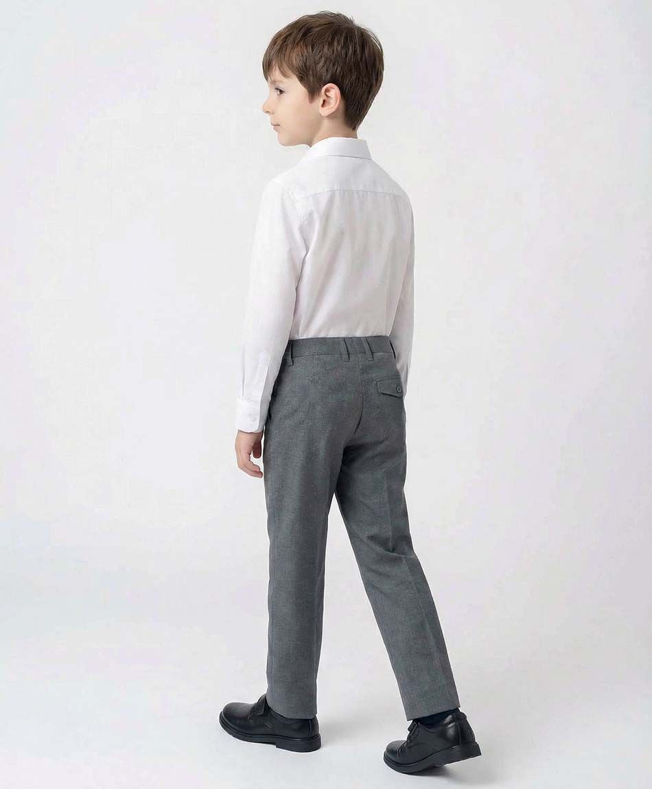 Pantal&oacute;n escolar gris con parche rodillas