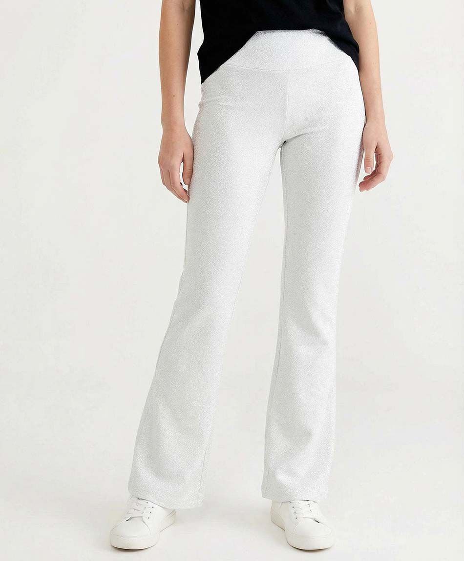 Calza deportiva mujer acampanado white