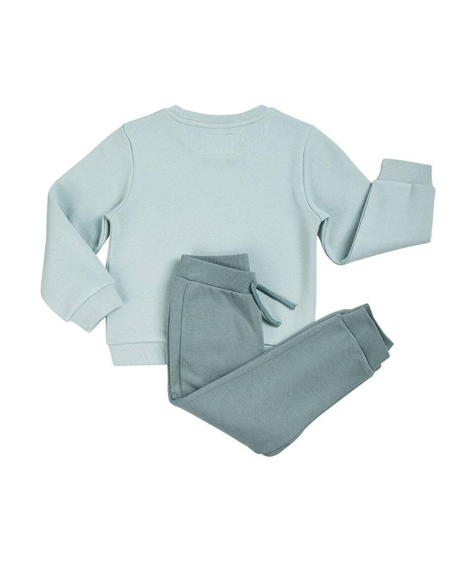 Set buzo beb&eacute; frase verde