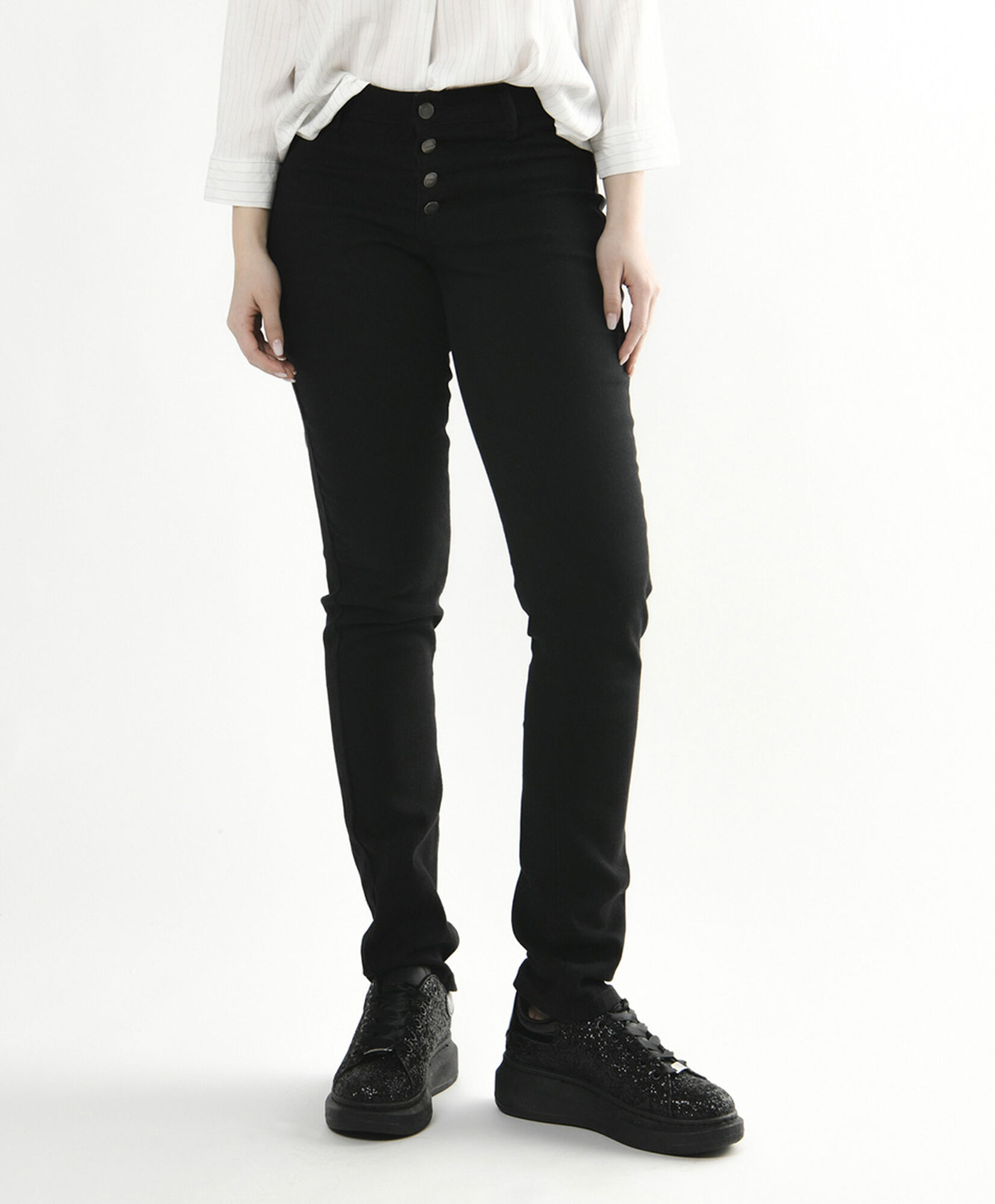 Jeans mujer liso botones skinny fit Jeans mujer liso botones skinny fit
