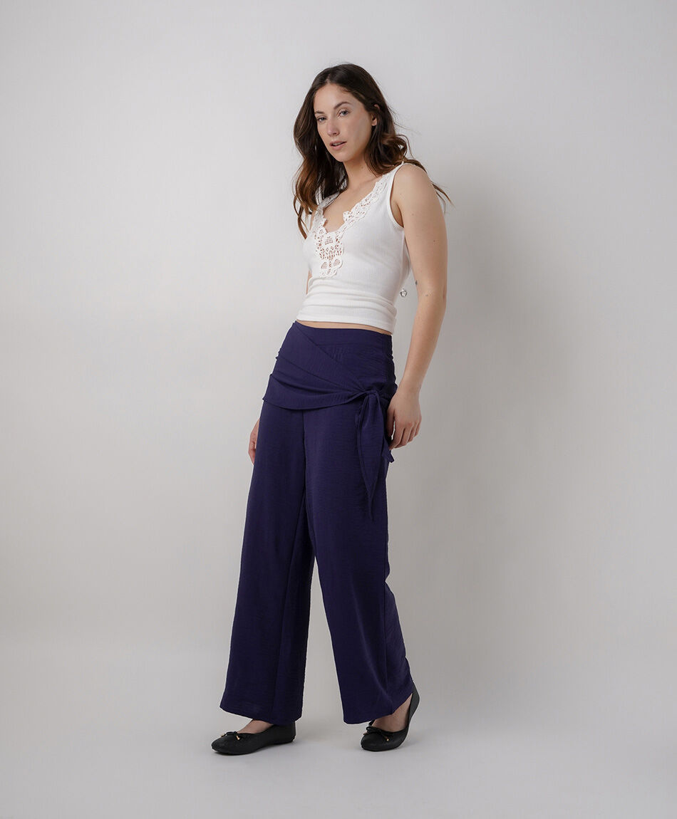 Pantal&oacute;n mujer pareo lazo