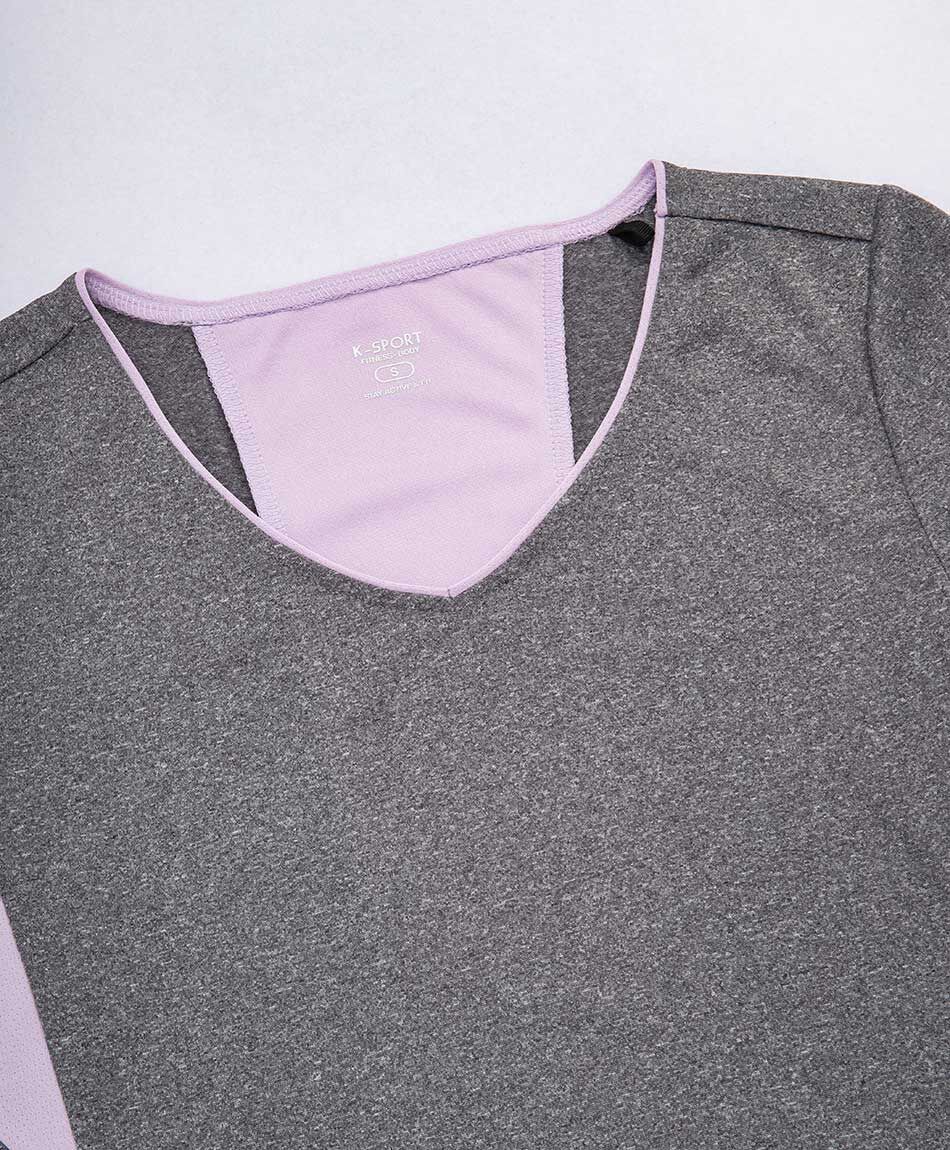 Polera deportiva mujer mix gris