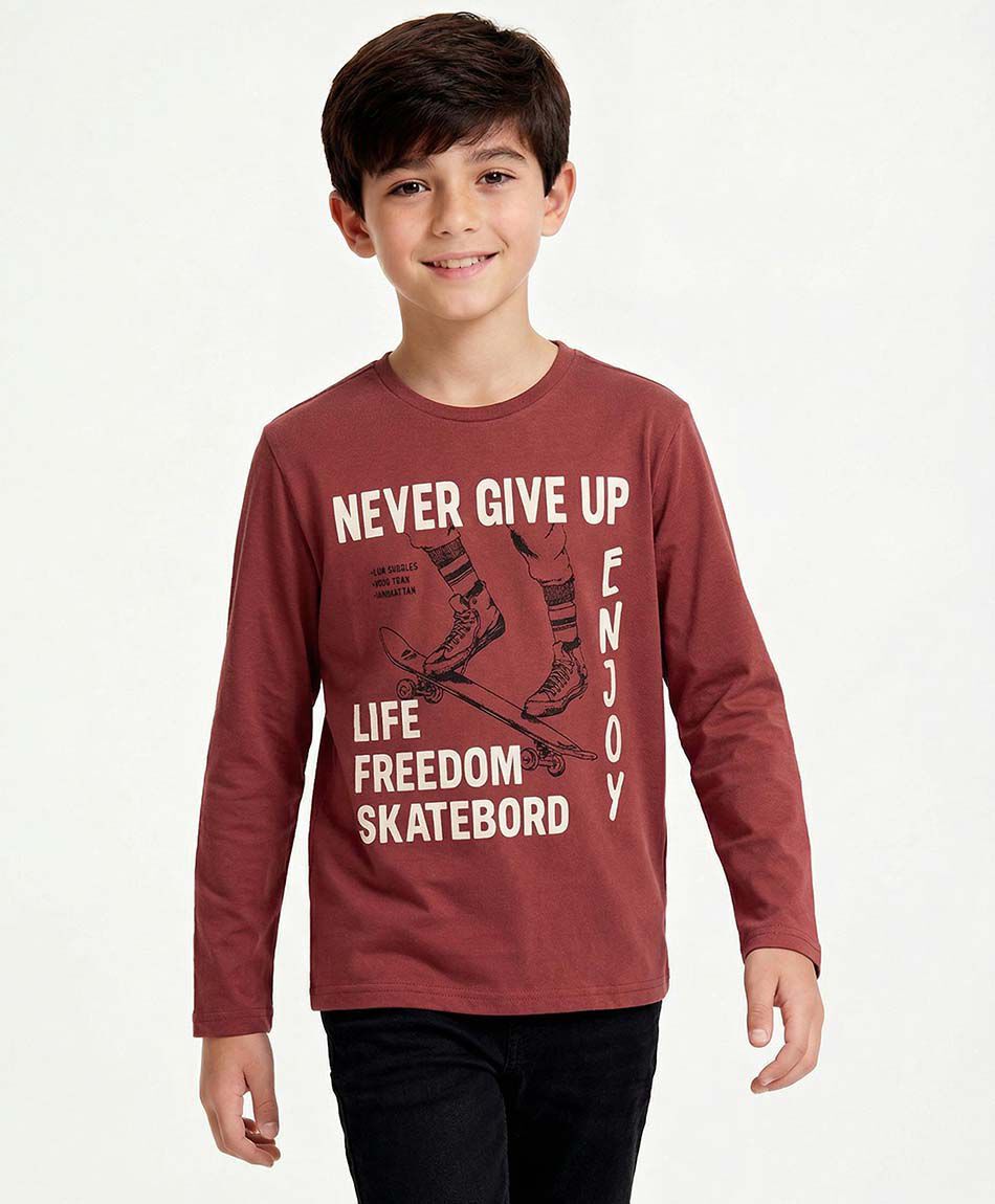 Polera ni&ntilde;o never give up