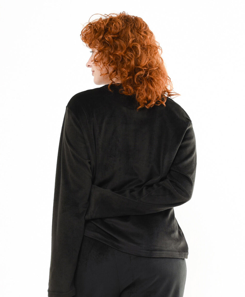 Pijama mujer black cat velvet