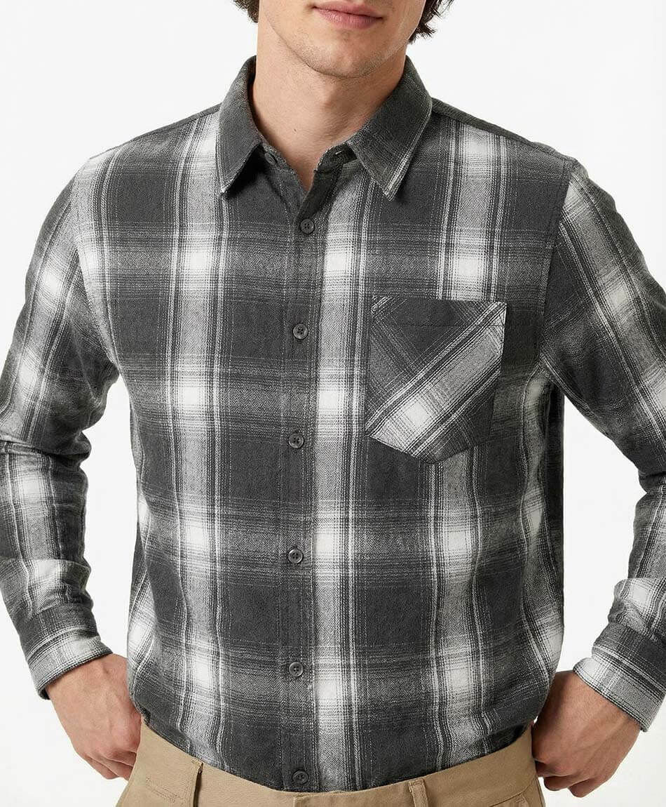 Camisa hombre cuadrill&eacute; franela