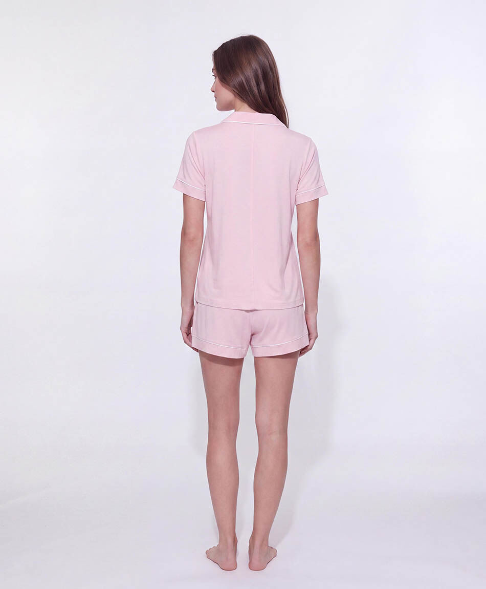 Pijama mujer camisero  rosado short