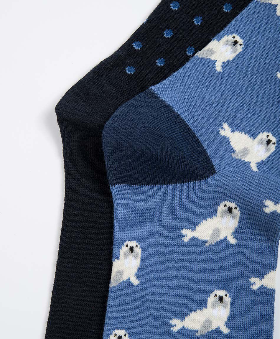 Pack 2 calcetines hombre dise&ntilde;o foca