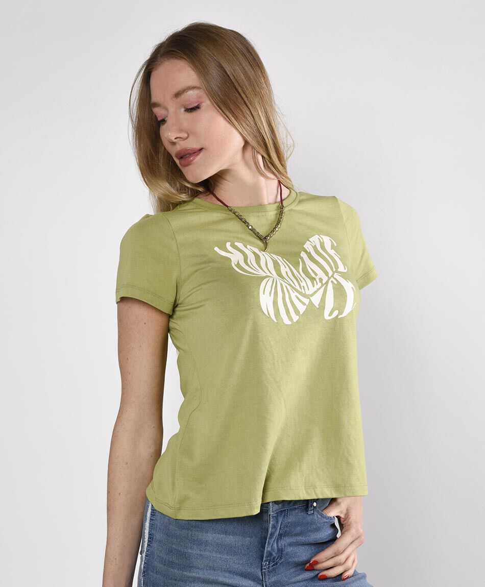 Polera manga corta cuello redondo