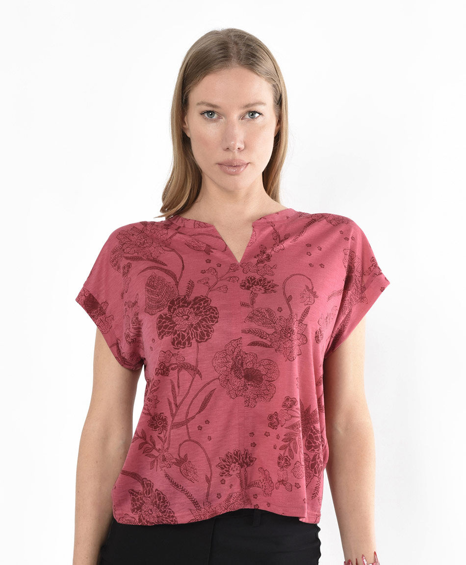 Polera mujer estampado flores