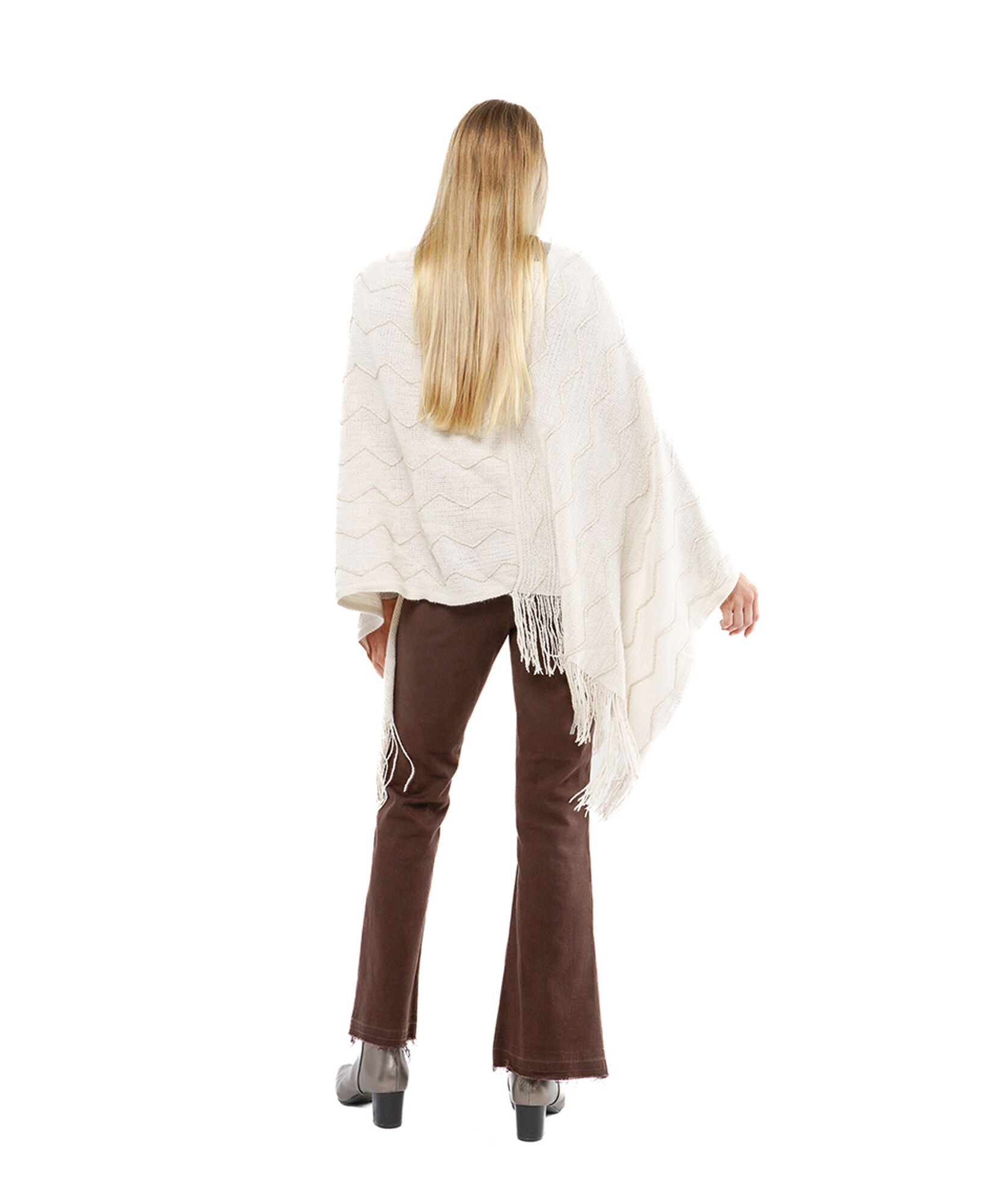 Poncho mujer medio cuello líneas Poncho mujer medio cuello líneas