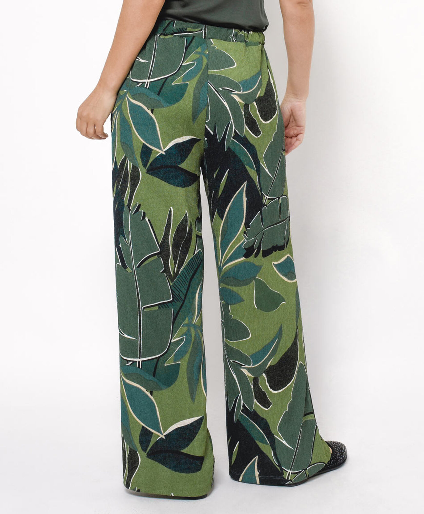 Pantalón mujer hojas palazzo Pantalón mujer hojas palazzo