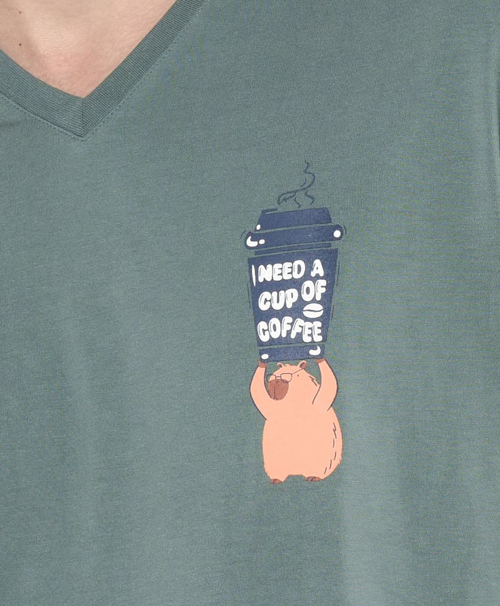 Pijama hombre café capibara Pijama hombre café capibara