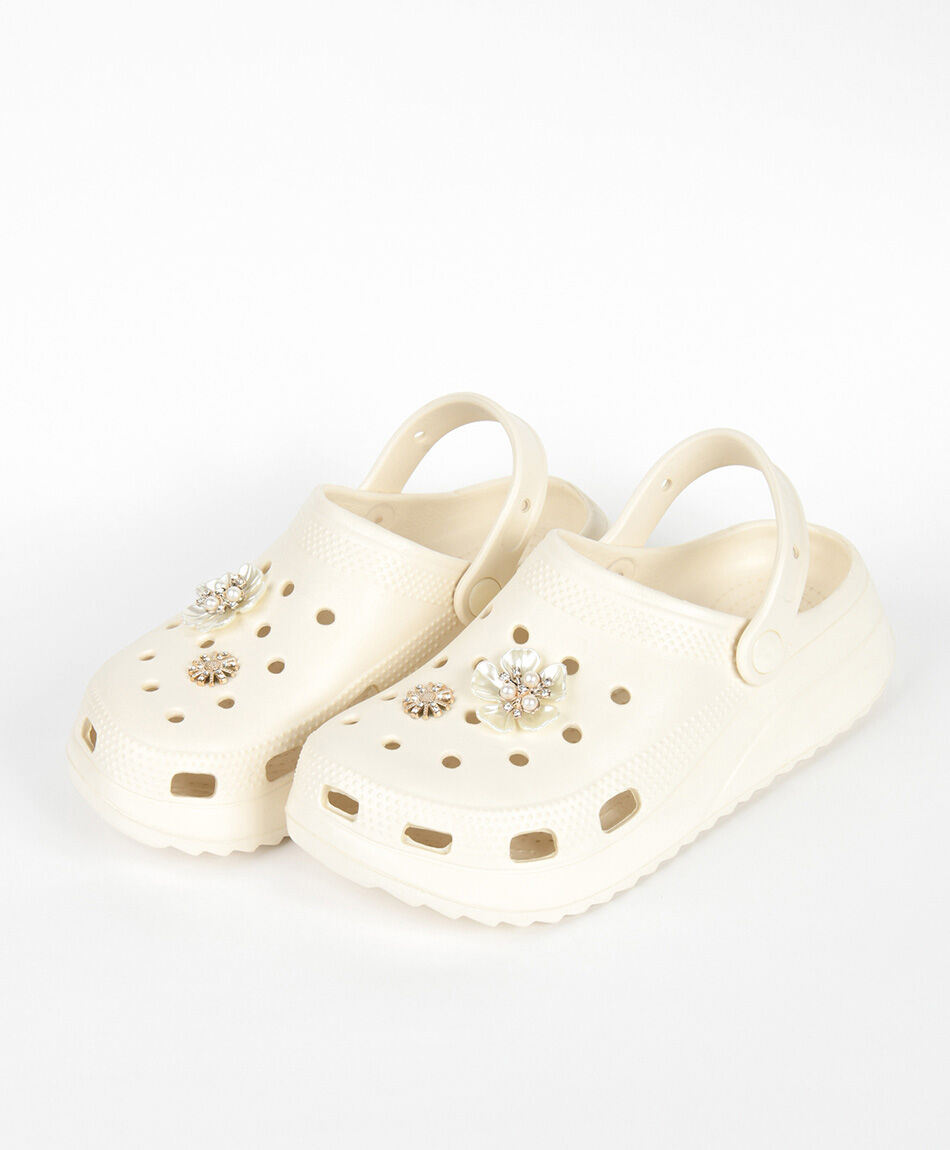 Sandalia mujer eva blanca florcitas